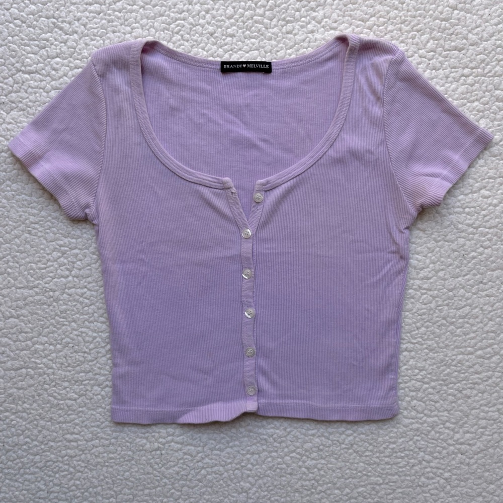 Purple buttoned crop top